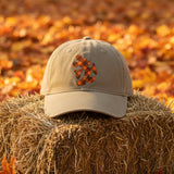 Disney Mickey Autumn Hat/ Pumpkin Spice Orange Brown Plaid Mickey Mouse Fall Baseball Adjustable Hat