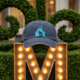 Disney Mickey Mouse Glitter Blue Cinderella’s Castle Hat/ Disney Baseball Cap