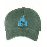 Disney Mickey Mouse Glitter Blue Cinderella’s Castle Hat/ Disney Baseball Cap