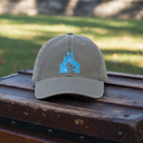 Disney Mickey Mouse Glitter Blue Cinderella’s Castle Hat/ Disney Baseball Cap