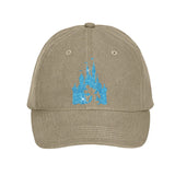 Disney Mickey Mouse Glitter Blue Cinderella’s Castle Hat/ Disney Baseball Cap