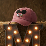 Disney Hat/ Mickey Mouse Sunglasses Hat/ Disney Cinderella’s Castle With Pluto Baseball Hat / Disney Vacation Mickey Silhouette Cap