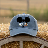 Disney Hat/ Mickey Mouse Sunglasses Hat/ Disney Cinderella’s Castle With Pluto Baseball Hat / Disney Vacation Mickey Silhouette Cap