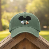 Disney Hat/ Mickey Mouse Sunglasses Hat/ Disney Cinderella’s Castle With Pluto Baseball Hat / Disney Vacation Mickey Silhouette Cap