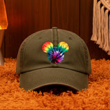 Disney Mickey Mouse Tie Dye Hat/ Mickey Rainbow Retro Summer Baseball Cap