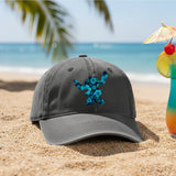 Disney Polynesian Stitch Hat/ Stitch Blue Hibiscus Tropical Baseball Hat/ Luau Island Blue Floral Vacation Adjustable Cap