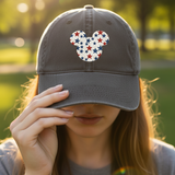Disney Retro Mickey Head Patriotic Stars America Cap/ 4th Of July Summer USA 250 Anniversary Baseball Hat
