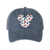 Disney Retro Mickey Head Patriotic Stars America Cap/ 4th Of July Summer USA 250 Anniversary Baseball Hat