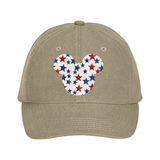 Disney Retro Mickey Head Patriotic Stars America Cap/ 4th Of July Summer USA 250 Anniversary Baseball Hat
