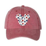 Disney Retro Mickey Head Patriotic Stars America Cap/ 4th Of July Summer USA 250 Anniversary Baseball Hat