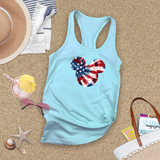 Disney Retro Mickey Head Tie Dye Stars And Stripes America Tank/ 4th Of July Summer USA Flag 250 Anniversary Women Top