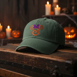 Disney Minnie Halloween Hat/ Orange Purple Glitter Minnie Mouse Fall Baseball Adjustable Cap