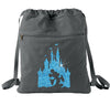 Disney Mickey Mouse Glitter Backpack/ Cinderella’s Castle Blue Glitter Vacation Travel Park Bag Gift