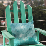 Nautical Watercolor Dolphins Aqua Ombre Ocean Wave Swirls Beach Décor/ Coastal Beach Pillow Cover