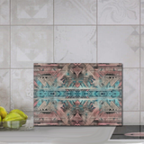 Aztec Cutting Board/ Southwestern Pastel Pink And Blue Kitchen Décor Gift