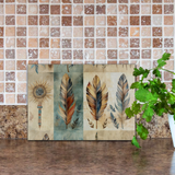 Aztec Cutting Board/ Southwestern Tribal Feathers And Medicine Stick Kitchen Décor Gift