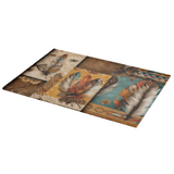 Aztec Cutting Board/ Southwestern Tribal Feathers Kitchen Décor Gift