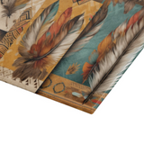 Aztec Cutting Board/ Southwestern Tribal Feathers Kitchen Décor Gift