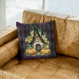 Halloween Pillow/ Gothic Fall Fairy Cottage Purple Argyle Decor