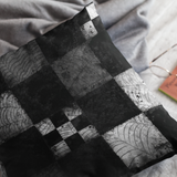 Halloween Pillow Cover/ Black And White Checkered And Spider Web Grunge Decor