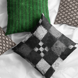 Halloween Pillow Cover/ Black And White Checkered And Spider Web Grunge Decor