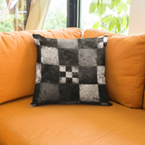 Halloween Pillow Cover/ Black And White Checkered And Spider Web Grunge Decor