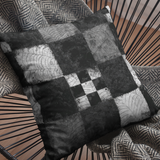 Halloween Pillow Cover/ Black And White Checkered And Spider Web Grunge Decor