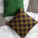Halloween Pillow Cover/ Black, Orange, Green And Purple Tartan Plaid Decor