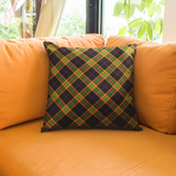 Halloween Pillow Cover/ Black, Orange, Green And Purple Tartan Plaid Decor