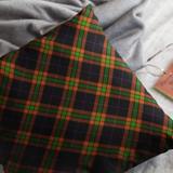 Halloween Pillow Cover/ Black, Orange, Green And Purple Tartan Plaid Decor