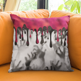 Halloween Pillow Cover/ Creepy Shadow Horror Zombie Hands With Red And Black Drips Decor