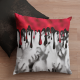 Halloween Pillow Cover/ Creepy Shadow Horror Zombie Hands With Red And Black Drips Decor