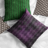 Halloween Pillow Cover/ Purple And Black Argyle Pattern Gothic Grunge Decor