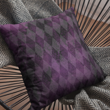 Halloween Pillow Cover/ Purple And Black Argyle Pattern Gothic Grunge Decor