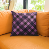 Halloween Pillow Cover/ Purple And Black Diagonal Buffalo Plaid Decor