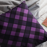 Halloween Pillow Cover/ Purple And Black Diagonal Buffalo Plaid Decor