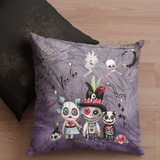 Halloween Pillow Cover/ Spooky Moon Cute Watercolor Voodoo Dolls And Black Magic Spells Cat Decor