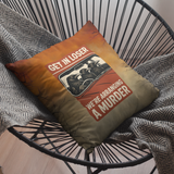 Halloween Throw Pillow Cover/ Funny Murder Of Crows Retro Get In Loser Decor
