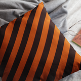Halloween Throw Pillow Cover/ Orange And Black Diagonal Stripe Decor