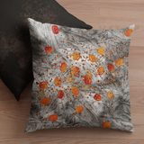 Halloween Throw Pillow Cover/ Jack O Lantern Pumpkins On Spooky Grunge Gray Background Decor