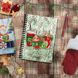 Christmas Journal/ Holiday Candy Cane And Marshmallows Coffee And Cocktails Notebook/ Diary Gift