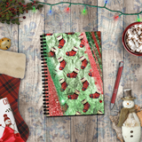 Christmas Journal/ Holiday Stockings Red And Green Glam Notebook/ Diary Gift