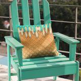 Ice Cream Throw Pillow Cover/ Ice Cream Drip Waffle Cone Mint And Vanilla With Sprinkles Summer Décor