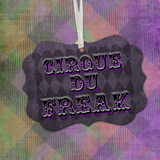 Cirque Du Freak Ornament/ Purple Gothic Argyle Vintage Freak Carnival Ornament/ Halloween Gift Tag