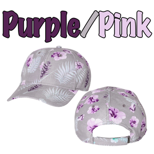 Ohana Hat/ Tropical Polynesian Hibiscus Fern Adjustable Cap