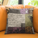 Halloween Pillow Cover/ Gothic Medieval Spooky Apothecary Purple And Orange Patchwork Decor