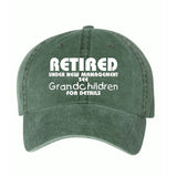 Retired Under New Management See Grandchildren For Details Funny Hat | Retirement Humor Cap