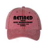 Retired Under New Management, See Spouse For Details Hat | Funny Retirement Cap