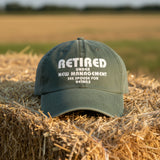 Retired Under New Management, See Spouse For Details Hat | Funny Retirement Cap