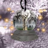 Halloween Snow Globe Ornaments/ Zombie Hand Graveyard Tree Ornament